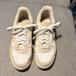 Nike Air Force Women's Sneakers Patchwork in Cream and White